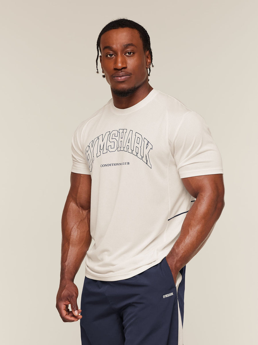 Gymshark Collegiate Tech T-Shirt — Soft White — 4