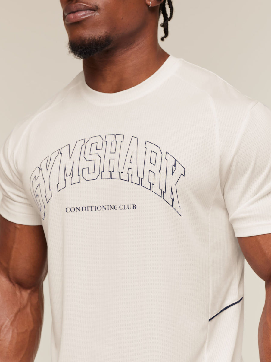 Gymshark Collegiate Tech T-Shirt — Soft White — 5