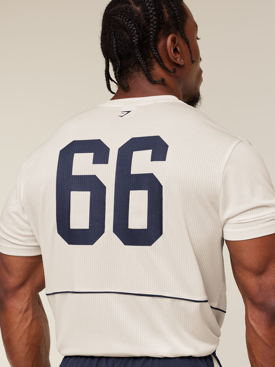 Gymshark Collegiate Tech T-Shirt — Soft White — 6