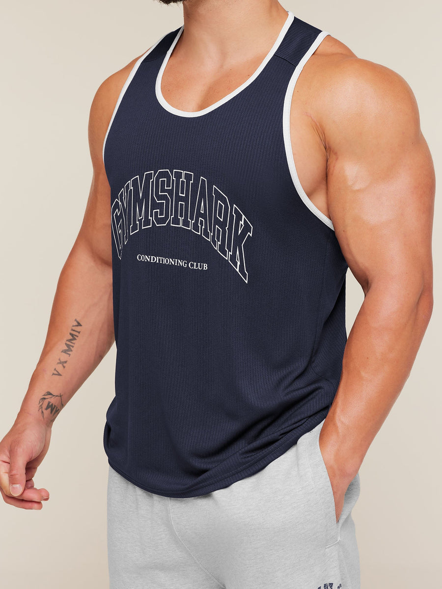 Gymshark Collegiate Tech Tank — Heavy Blue — 6
