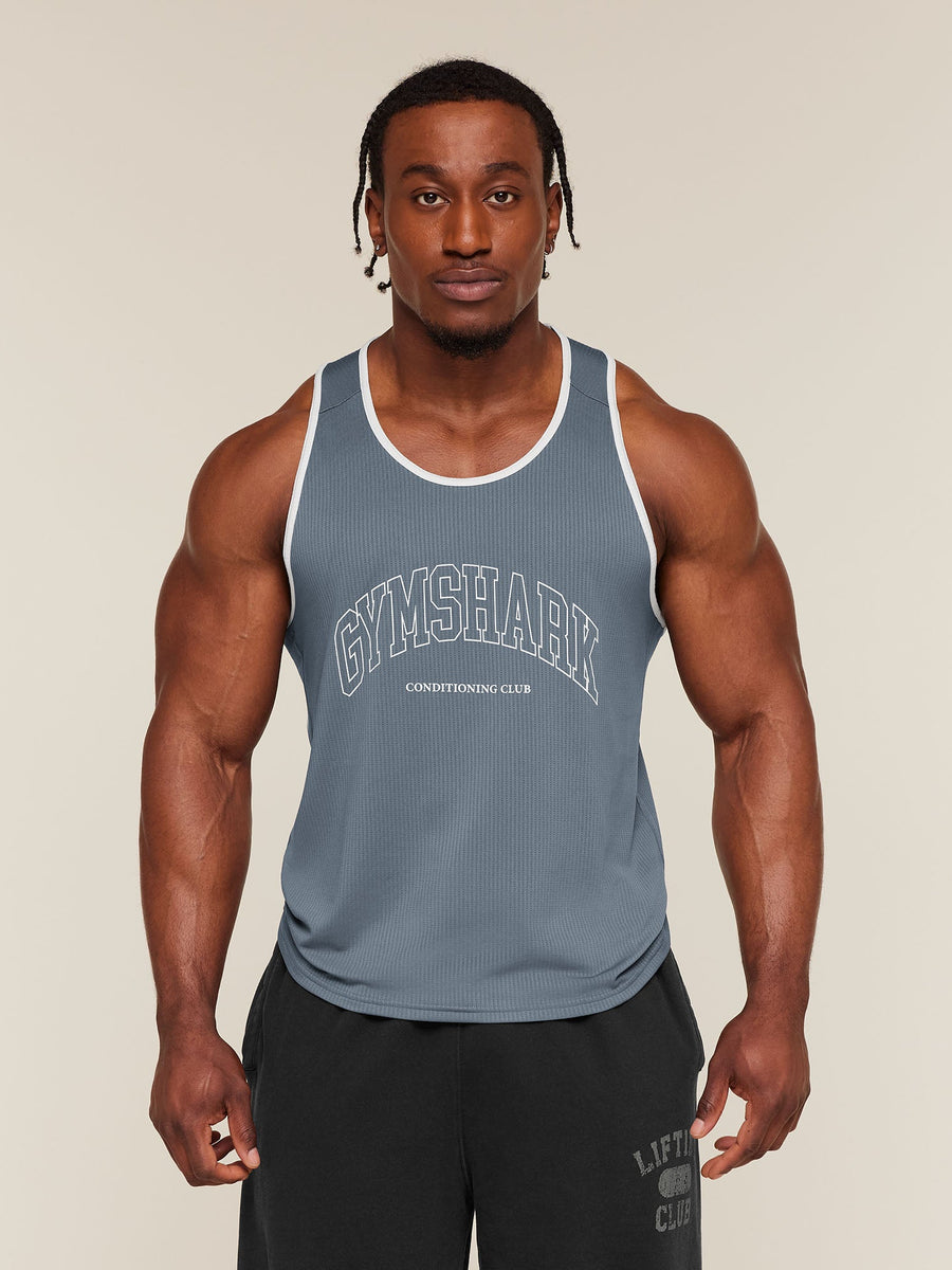 Gymshark Collegiate Tech Tank — Iron Blue — 1