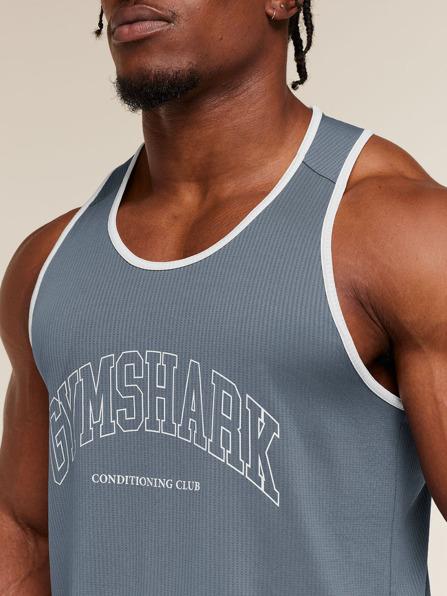 Gymshark Collegiate Tech Tank — Iron Blue — 6