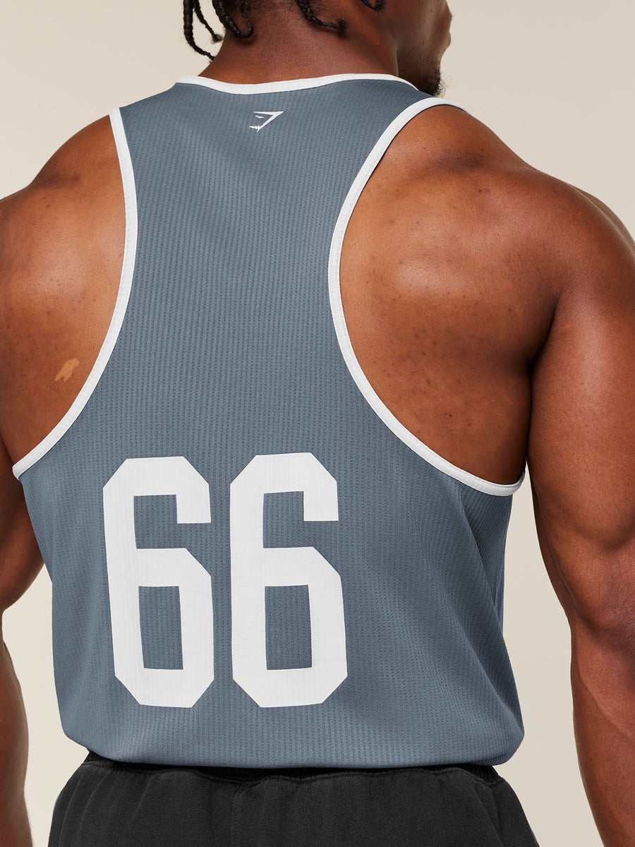 Gymshark Collegiate Tech Tank — Iron Blue — 5