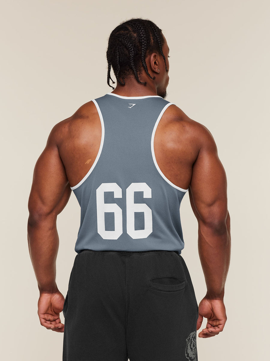 Gymshark Collegiate Tech Tank — Iron Blue — 2