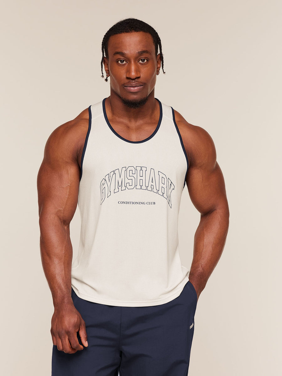 Gymshark Collegiate Tech Tank — Soft White — 1