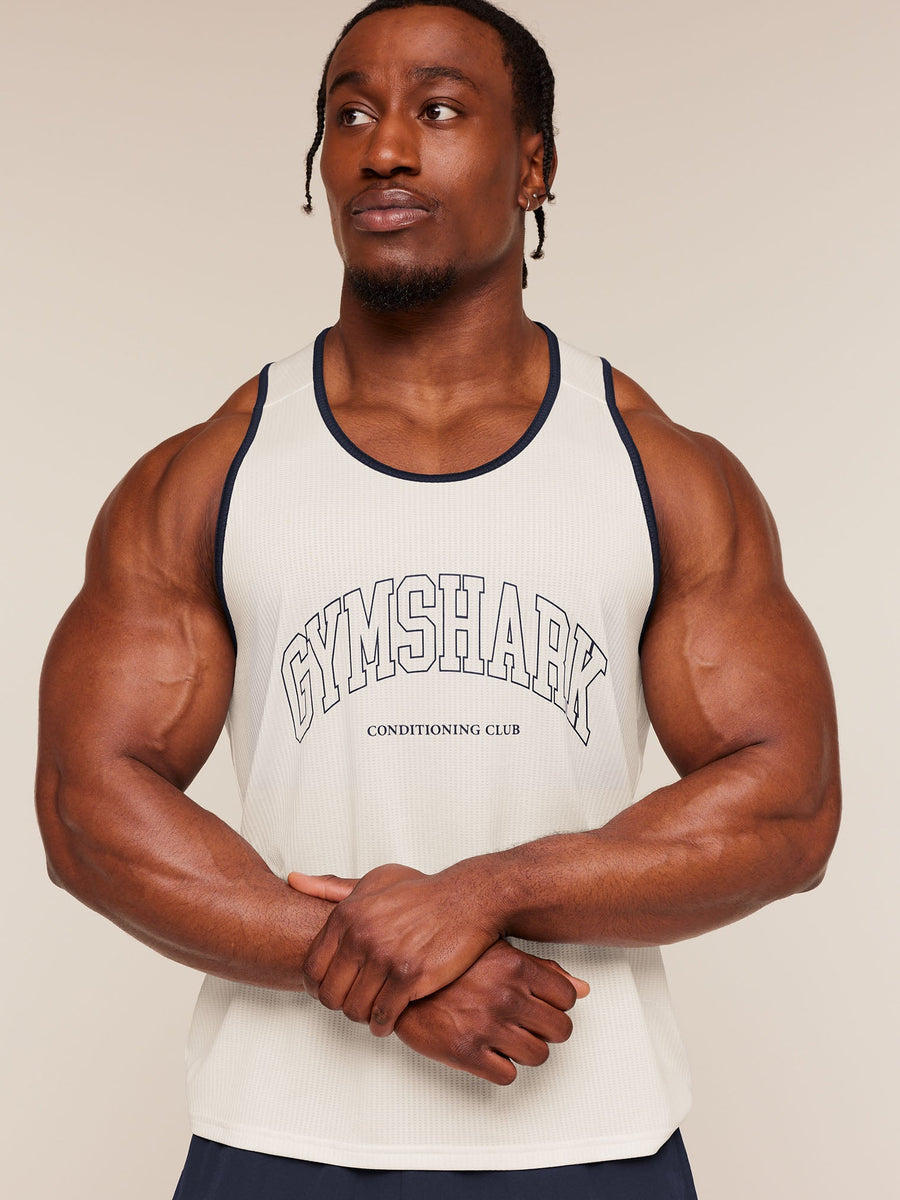 Gymshark Collegiate Tech Tank — Soft White — 2