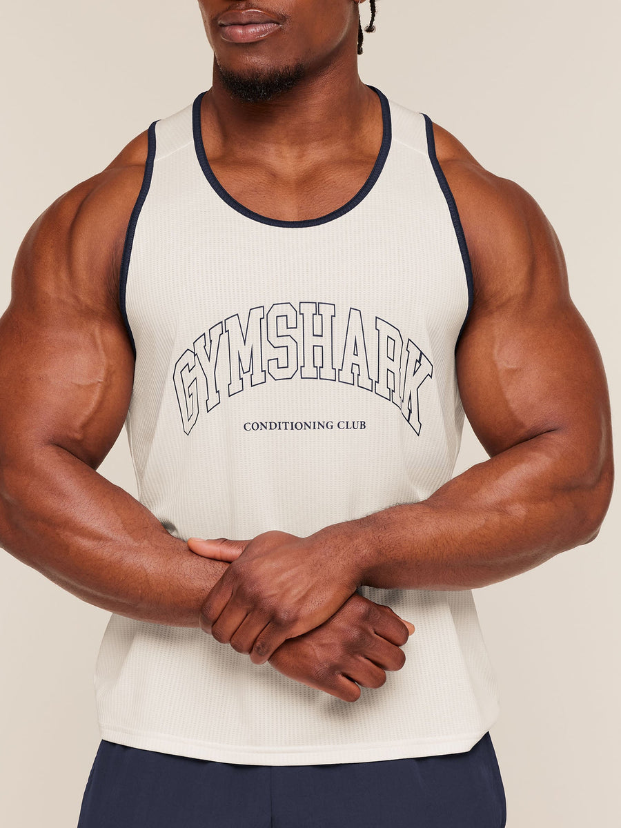 Gymshark Collegiate Tech Tank — Soft White — 6