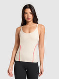 Gymshark Contour Stitch Tank with Shelf — Oat White — 1