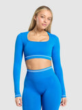 Gymshark Contrast Seamless Crop Top — Barbell Blue — 1