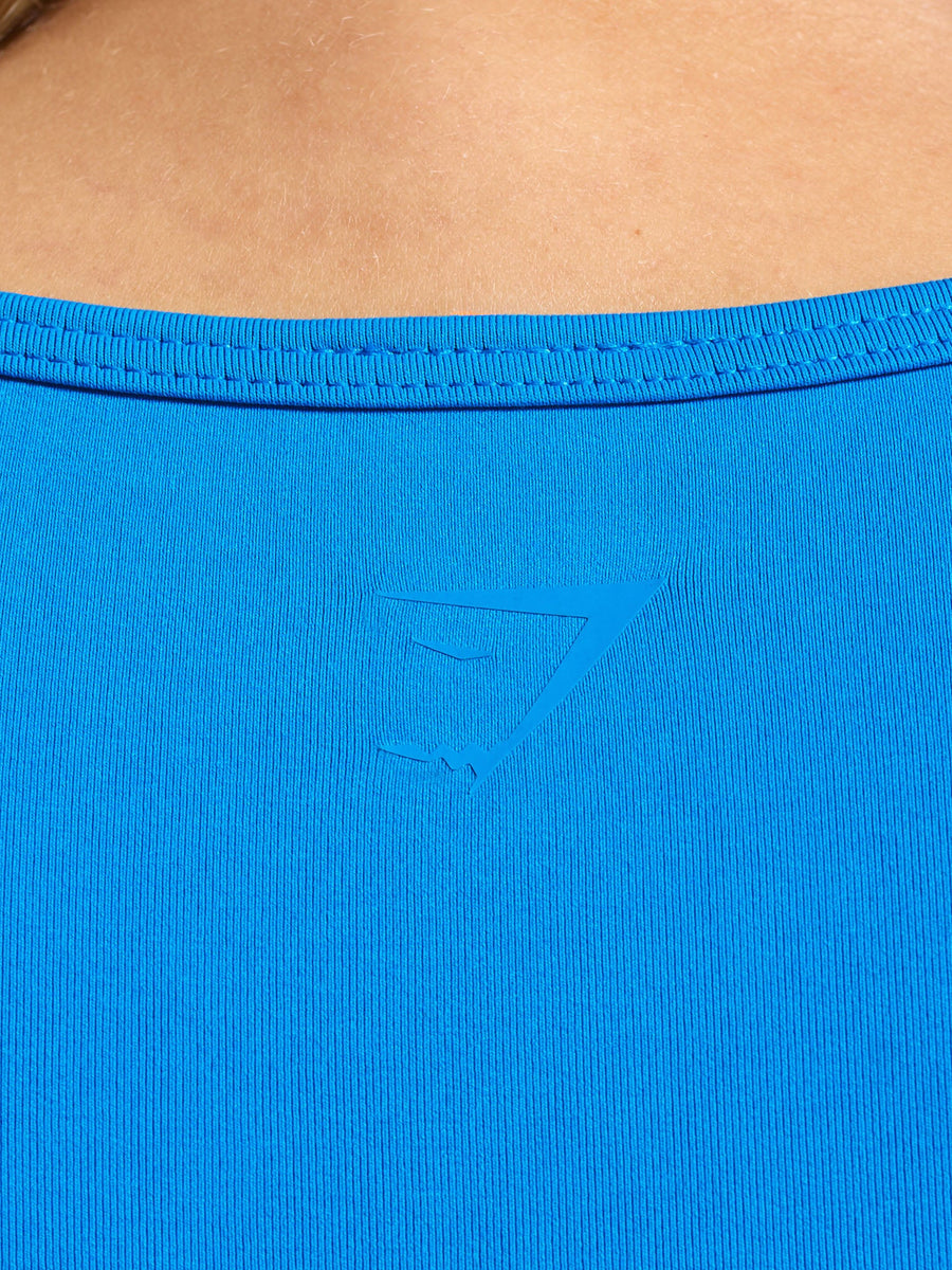 Gymshark Contrast Seamless Crop Top — Barbell Blue — 7