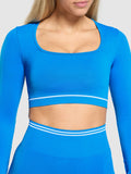 Gymshark Contrast Seamless Crop Top — Barbell Blue — 4