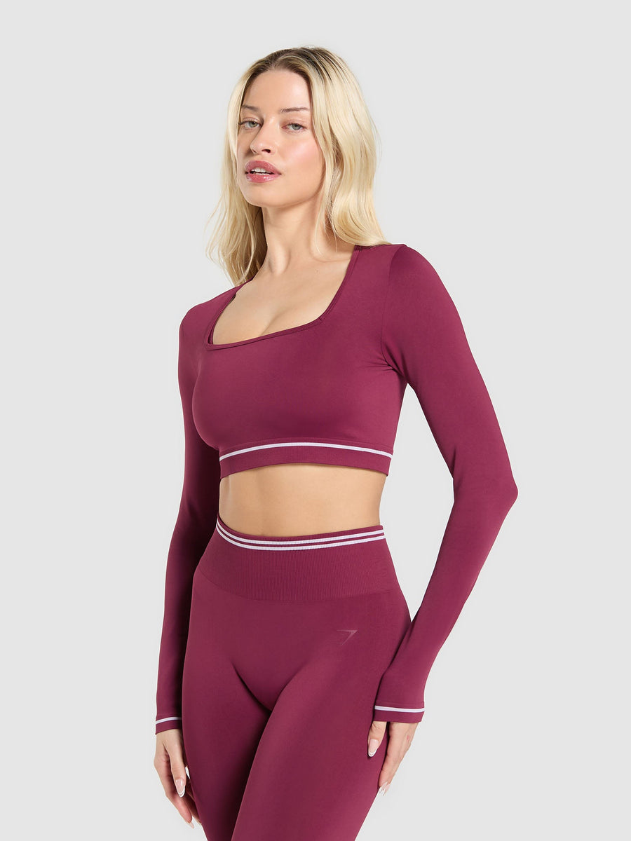 Gymshark Contrast Seamless Crop Top — Strong Pink — 4