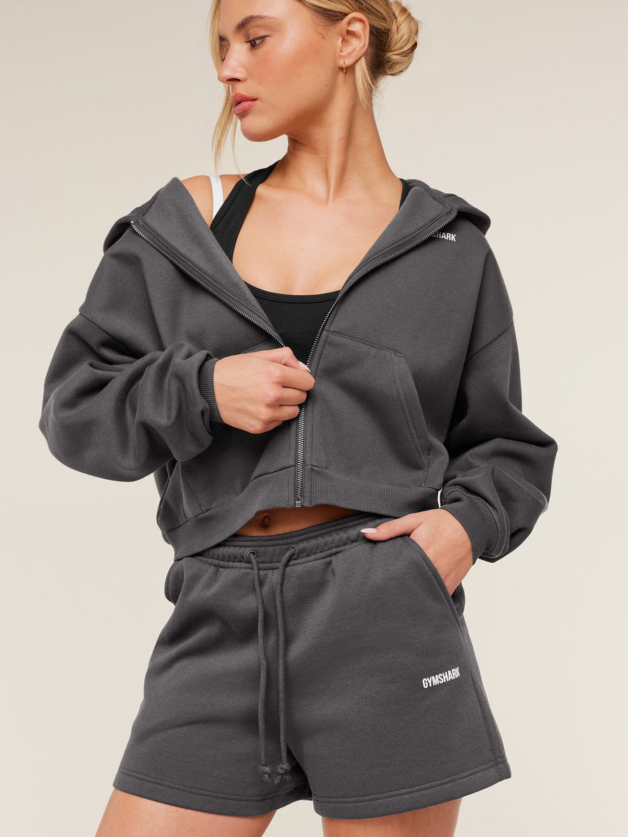 Gymshark Cosy Luxe Shorts — Grey — 4