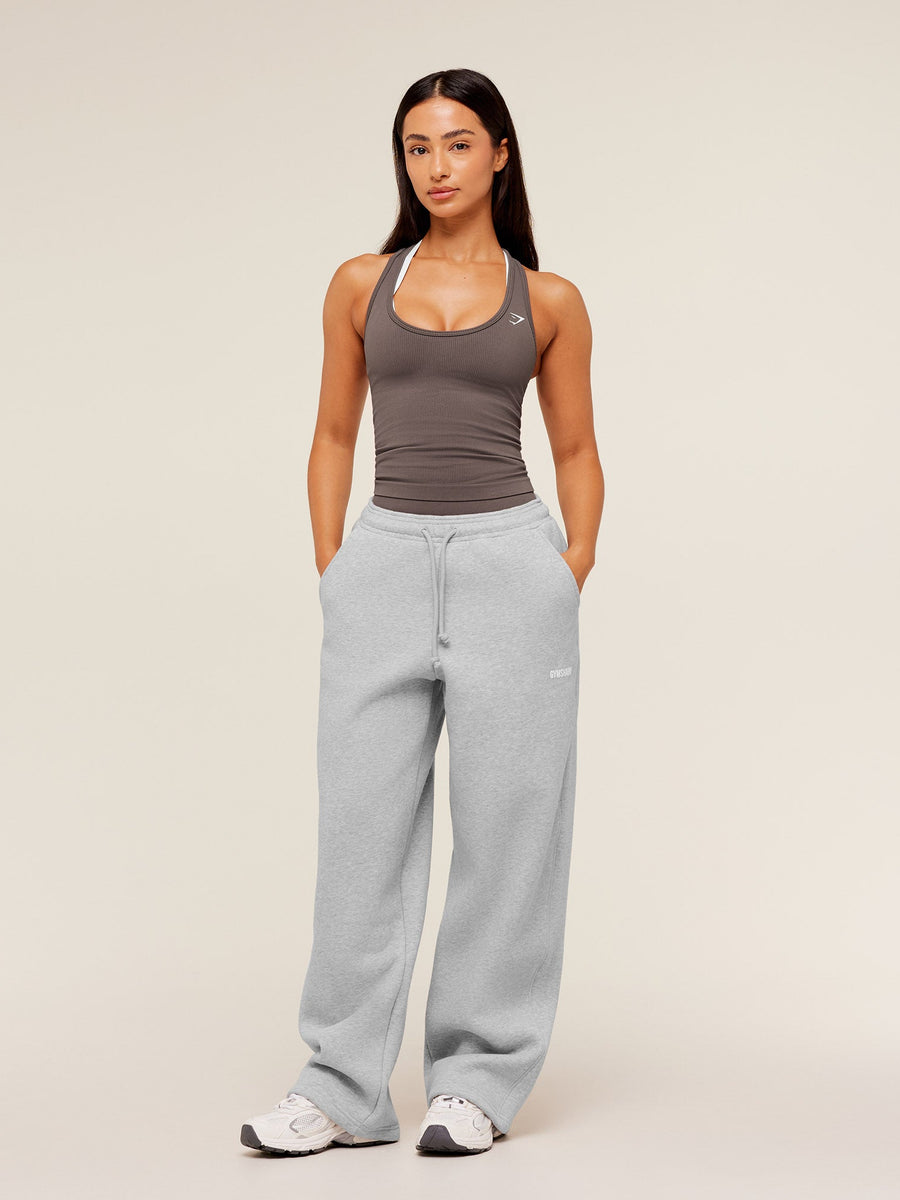 Gymshark Cosy Luxe Straight Leg Short Joggers — Bros Soft Grey Marl — 4