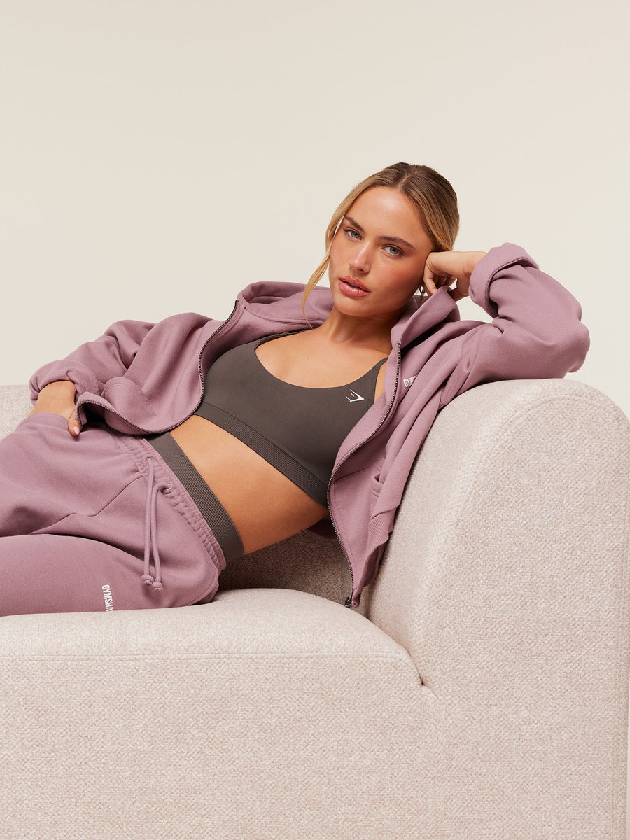 Gymshark Cosy Luxe Zip Through Hoodie — Calm Pink — 5