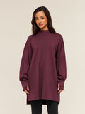 Gymshark Covered Longline Cotton Long Sleeve Top — GS Impact Burgundy — 1