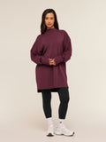 Gymshark Covered Longline Cotton Long Sleeve Top — GS Impact Burgundy — 4