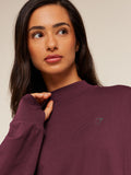 Gymshark Covered Longline Cotton Long Sleeve Top — GS Impact Burgundy — 5