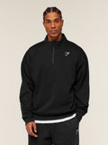 Gymshark Crest Oversized 1/4 Zip — GS Black — 1