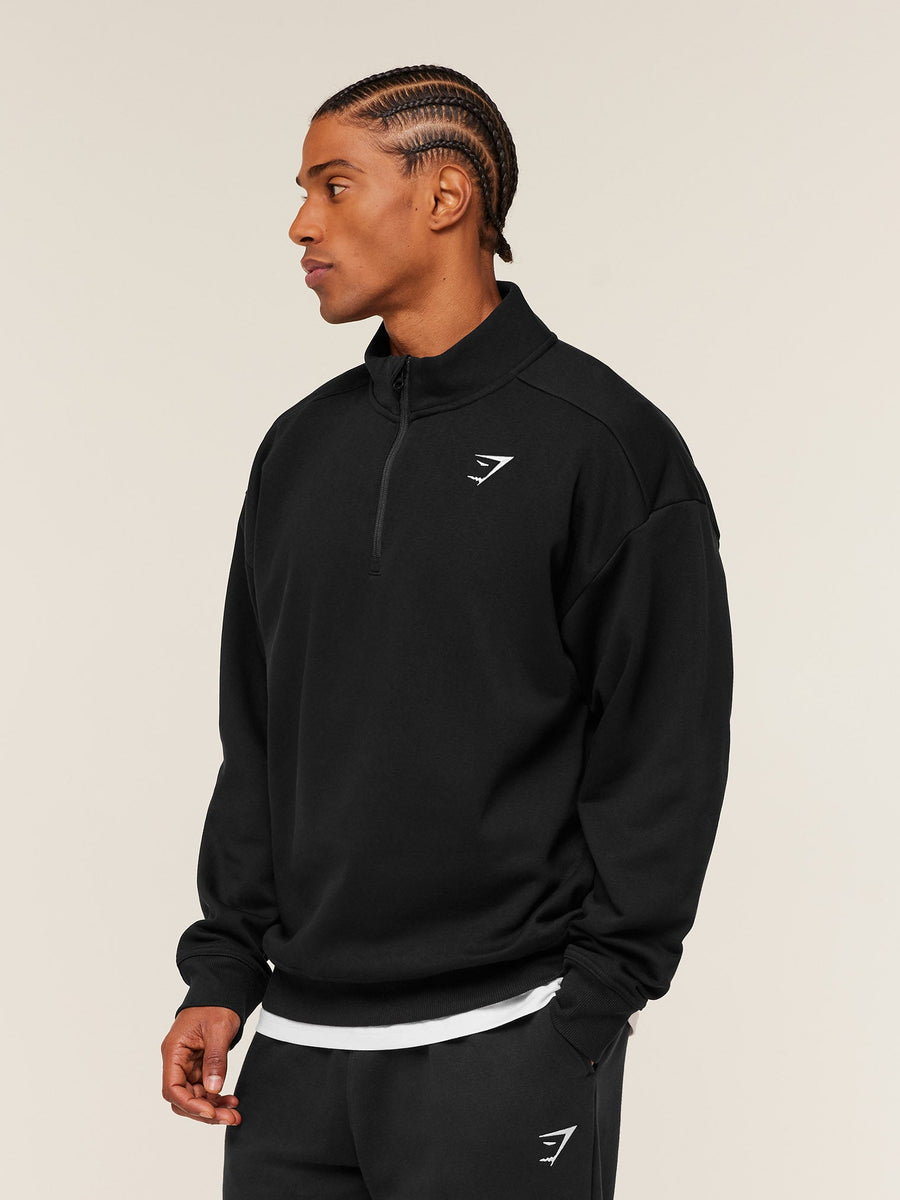 Gymshark Crest Oversized 1/4 Zip — GS Black — 3