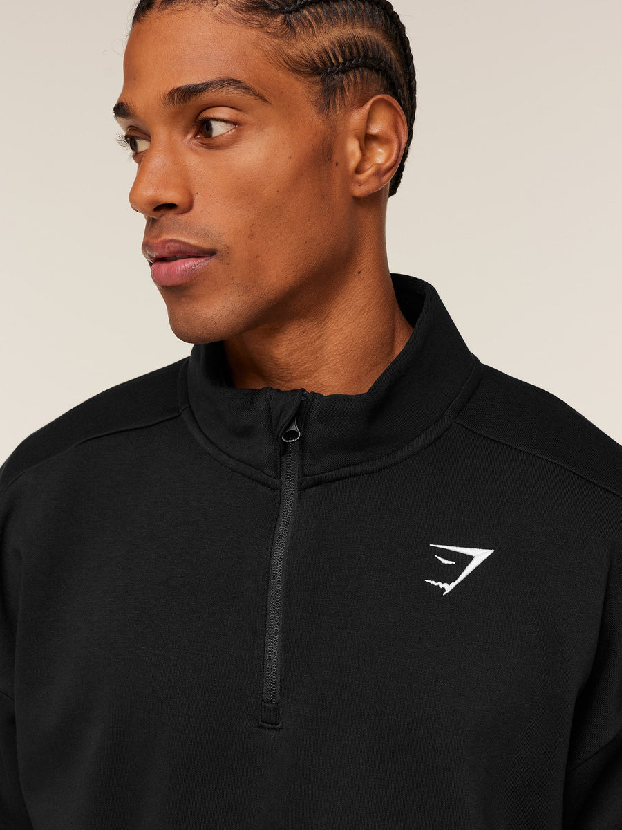 Gymshark Crest Oversized 1/4 Zip — GS Black — 5
