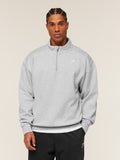 Gymshark Crest Oversized 1/4 Zip — Light Grey Core Marl — 1