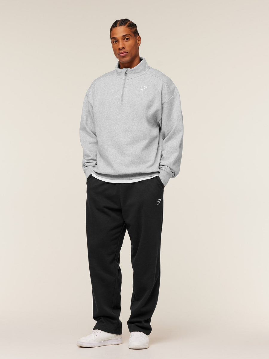 Gymshark Crest Oversized 1/4 Zip — Light Grey Core Marl — 4