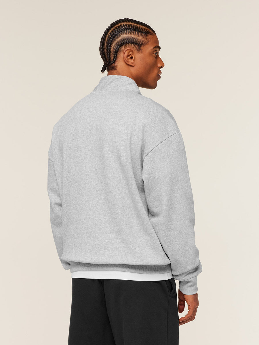 Gymshark Crest Oversized 1/4 Zip — Light Grey Core Marl — 2