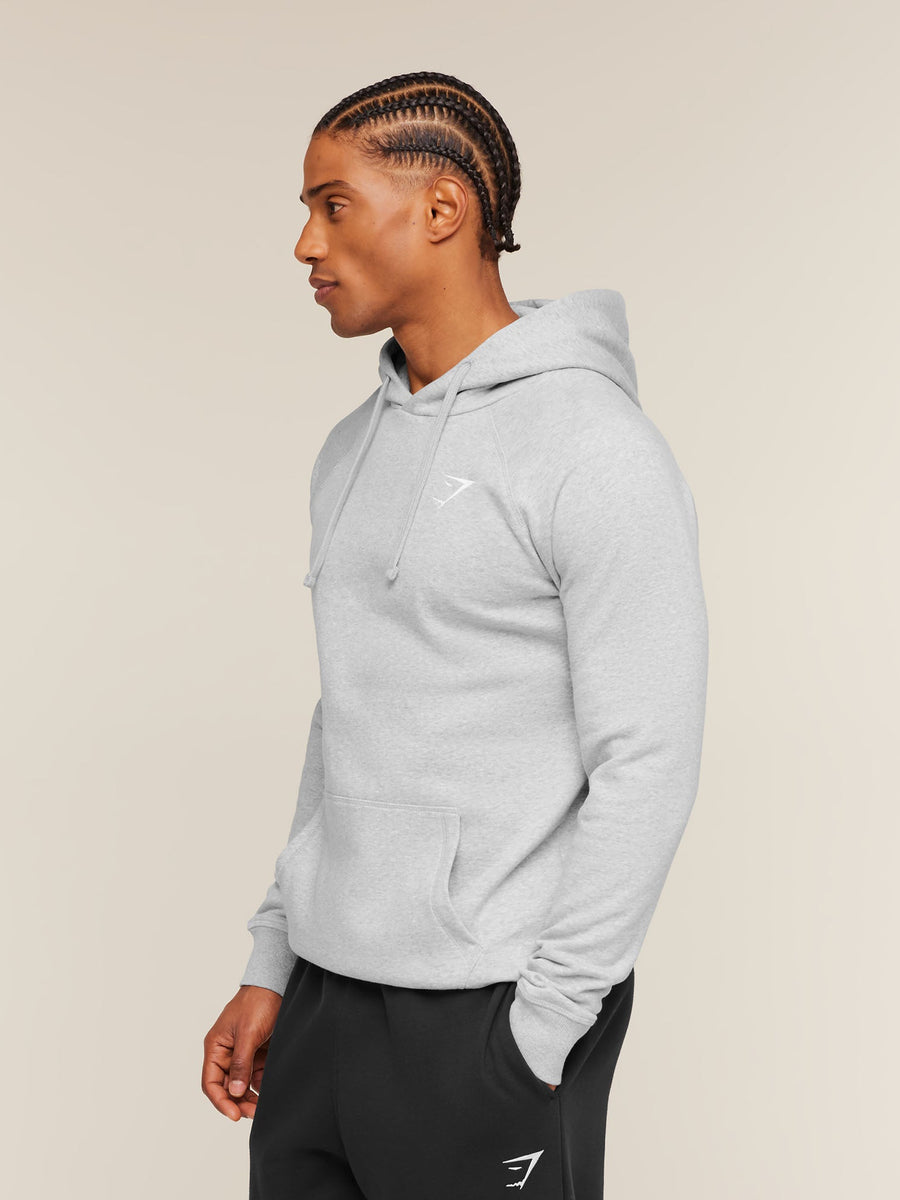 Gymshark Crest Hoodie — Light Grey Marl — 3