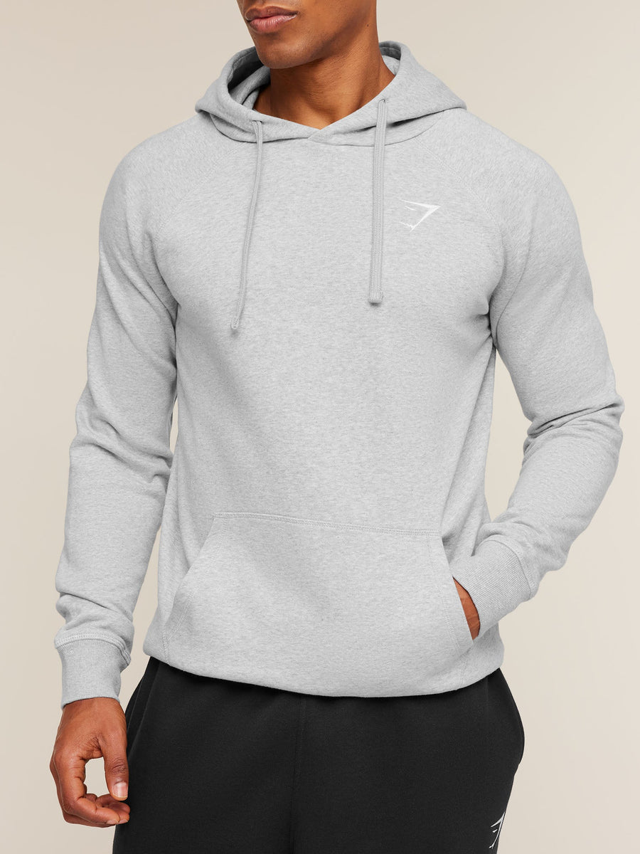 Gymshark Crest Hoodie — Light Grey Marl — 4