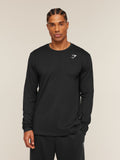Gymshark Crest Long Sleeve T-Shirt — Black — 1