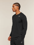 Gymshark Crest Long Sleeve T-Shirt — Black — 3