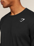 Gymshark Crest Long Sleeve T-Shirt — Black — 4