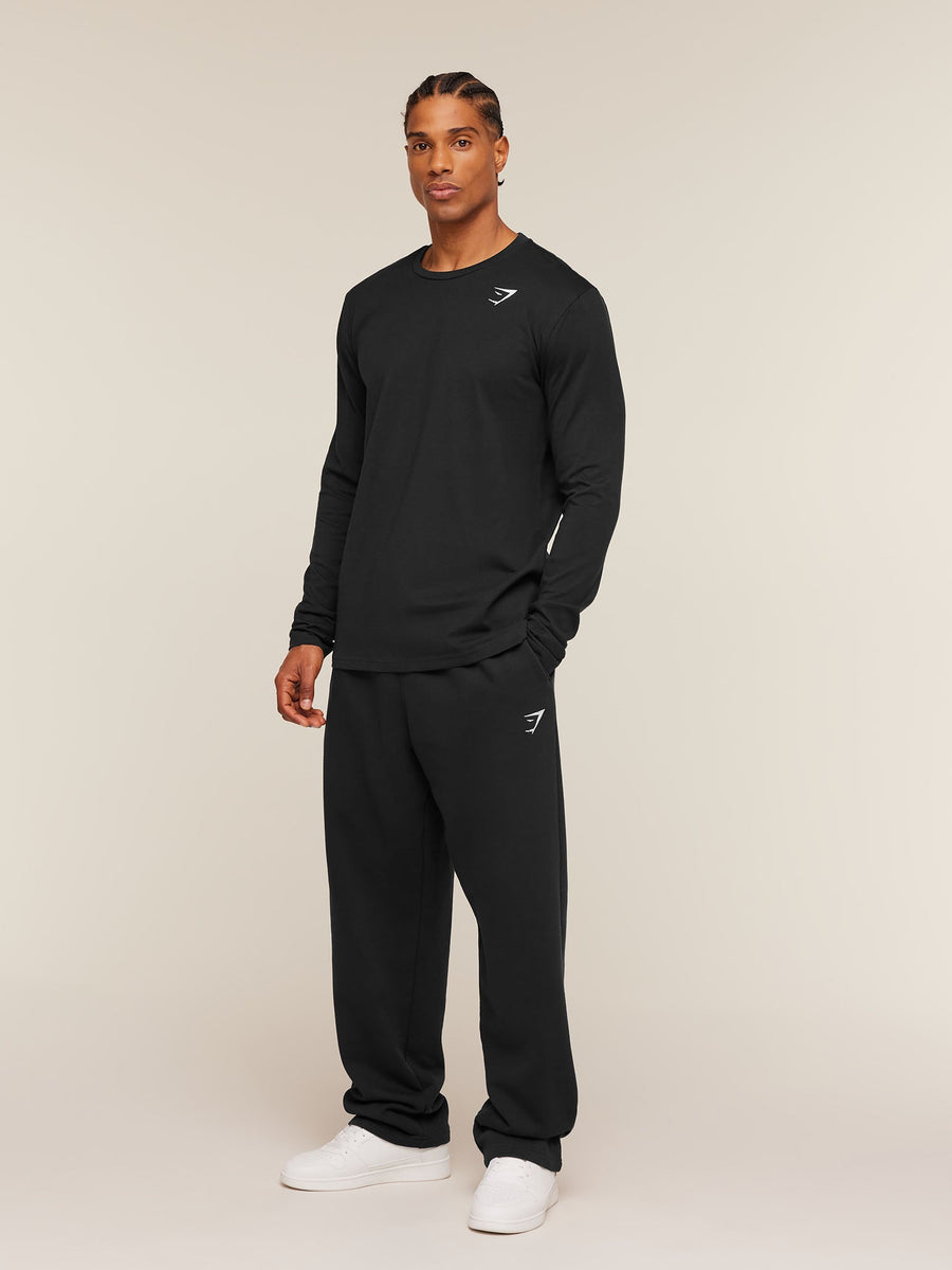 Gymshark Crest Long Sleeve T-Shirt — Black — 5