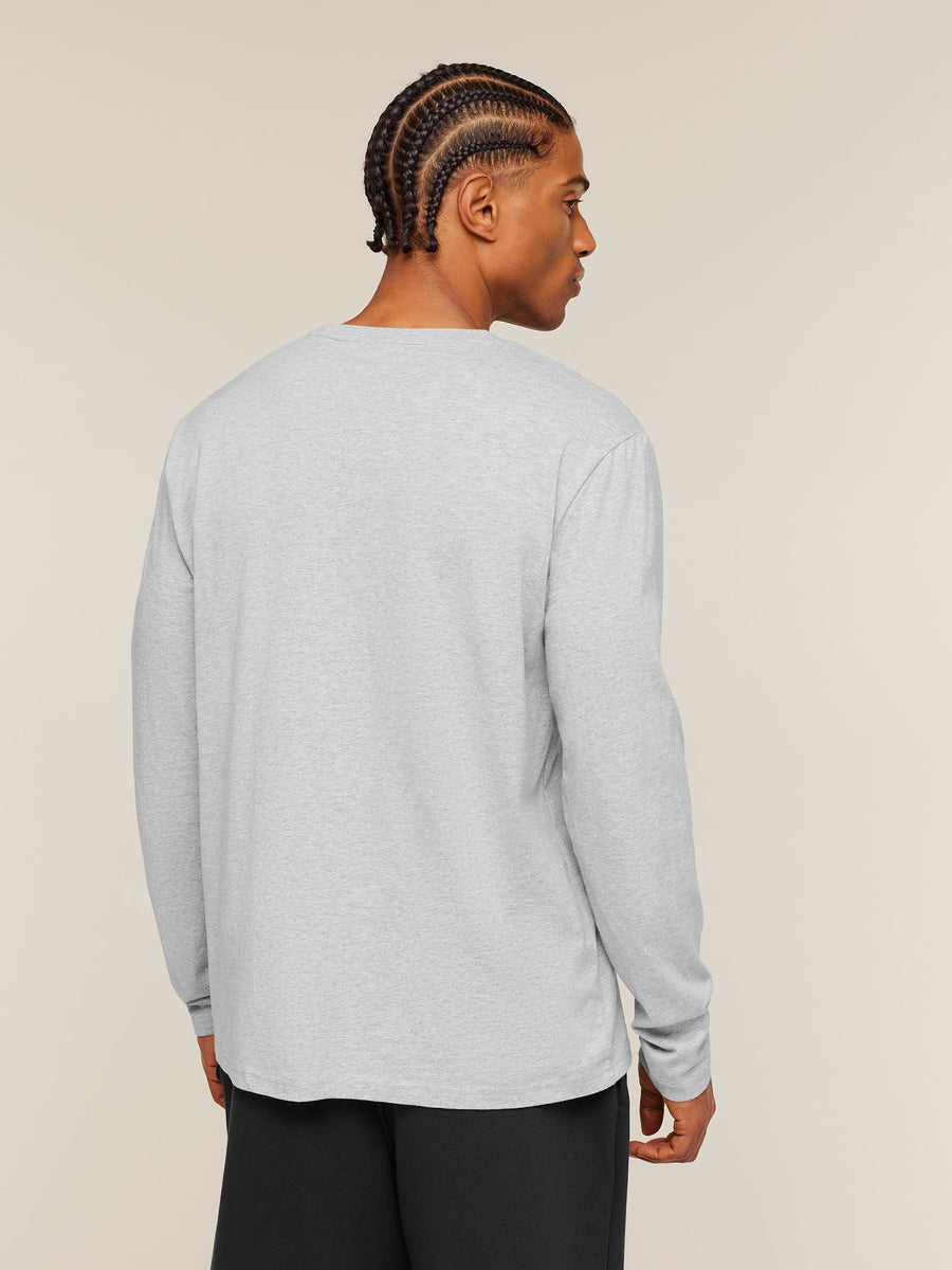 Gymshark Crest Long Sleeve T-Shirt — Light Grey Marl — 2
