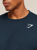 Gymshark Crest Long Sleeve T-Shirt — Navy — 5