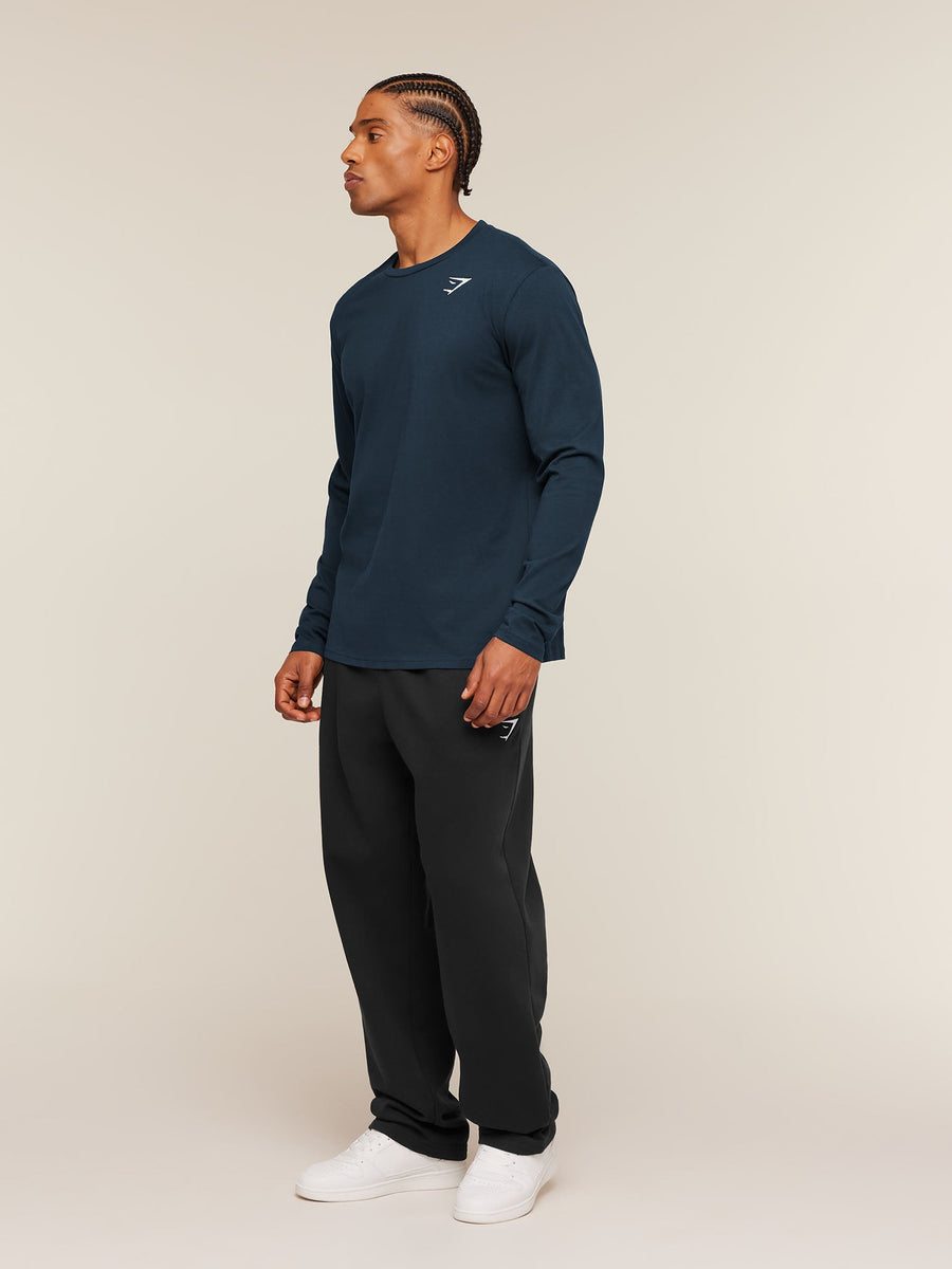 Gymshark Crest Long Sleeve T-Shirt — Navy — 4