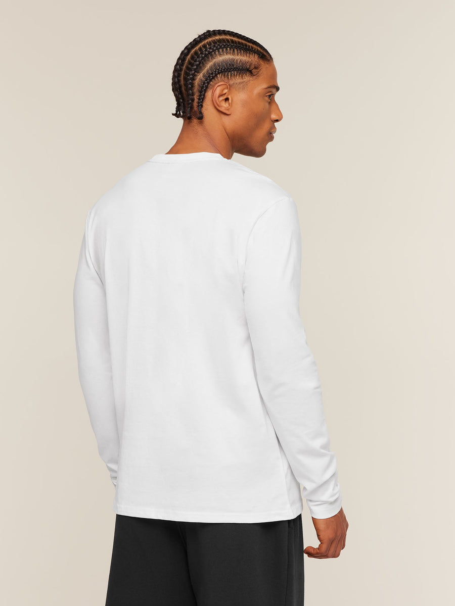 Gymshark Crest Long Sleeve T-Shirt — White — 2