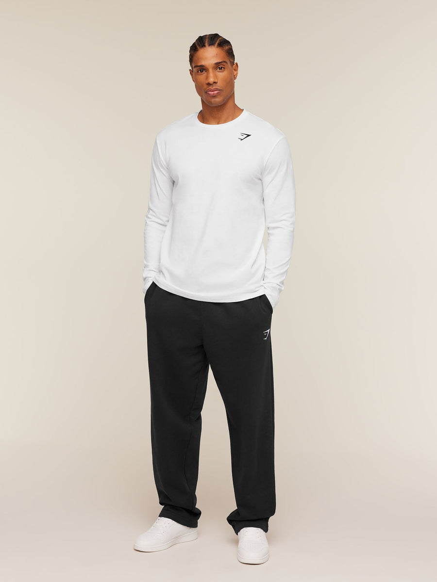 Gymshark Crest Long Sleeve T-Shirt — White — 5