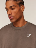 Gymshark Crest Oversized Crew — Soft Brown — 5