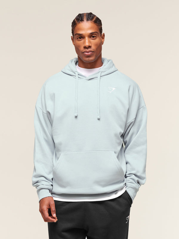 Gymshark Crest Oversized Hoodie — Smoke Blue
