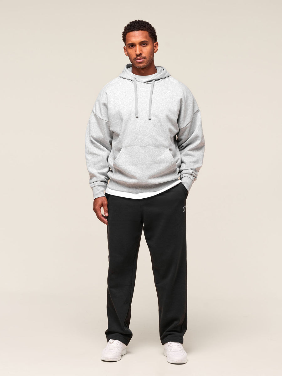 Gymshark Crest Oversized Hoodie — Light Grey Marl — 5
