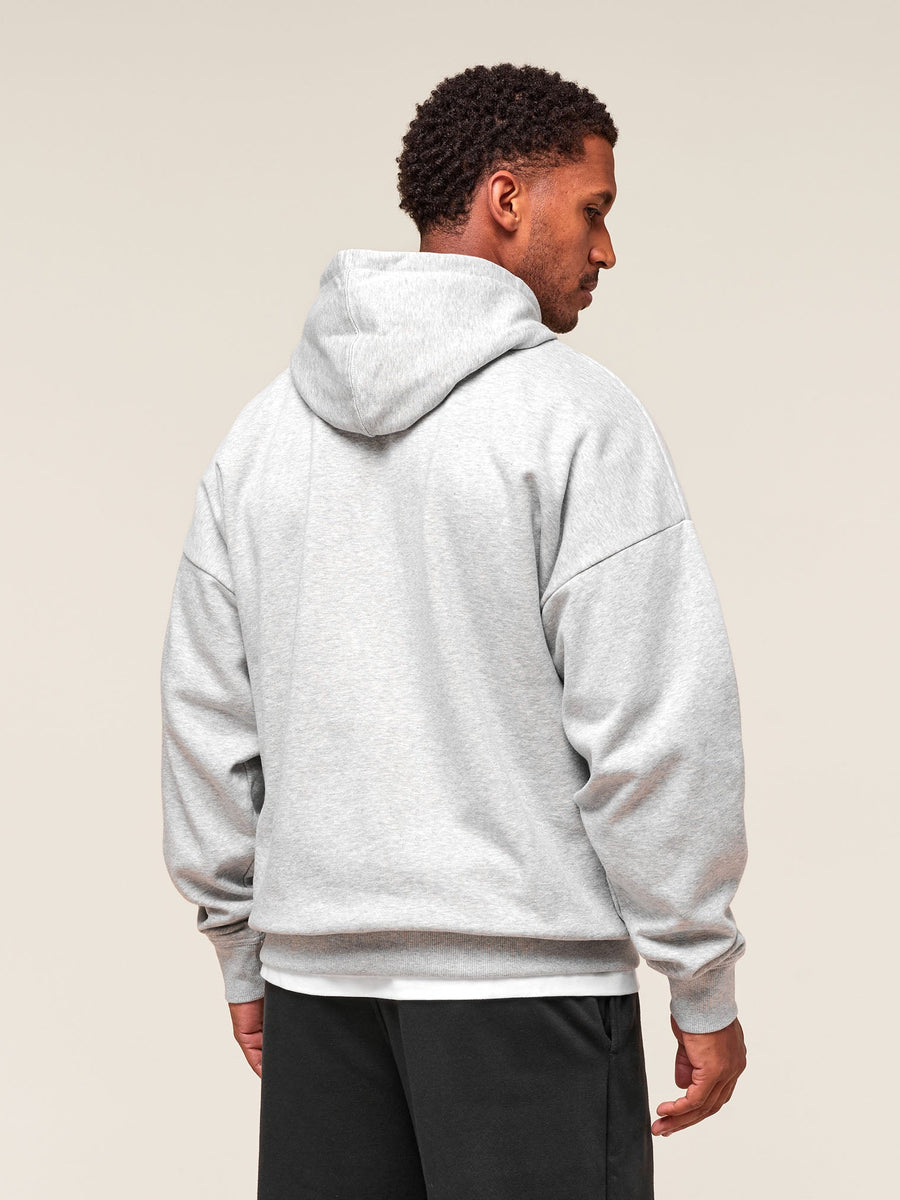 Gymshark Crest Oversized Hoodie — Light Grey Marl — 2