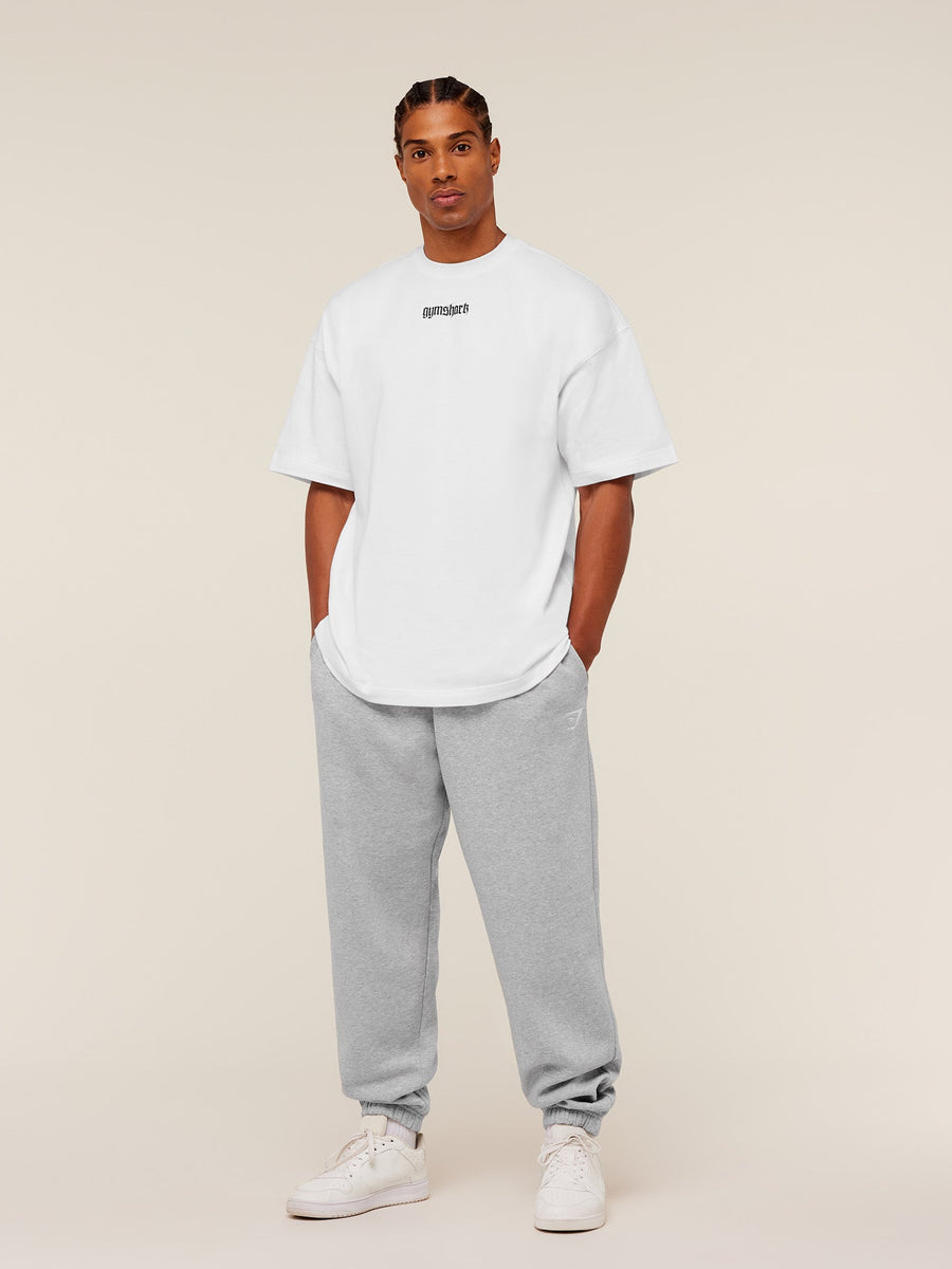Gymshark Crest Oversized Joggers — Light Grey Core Marl — 4