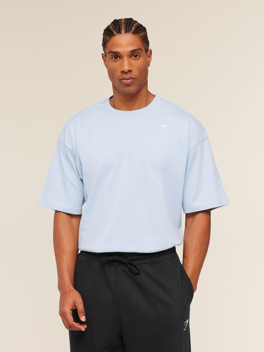 Gymshark Crest Oversized T-Shirt — Chilled Blue — 1