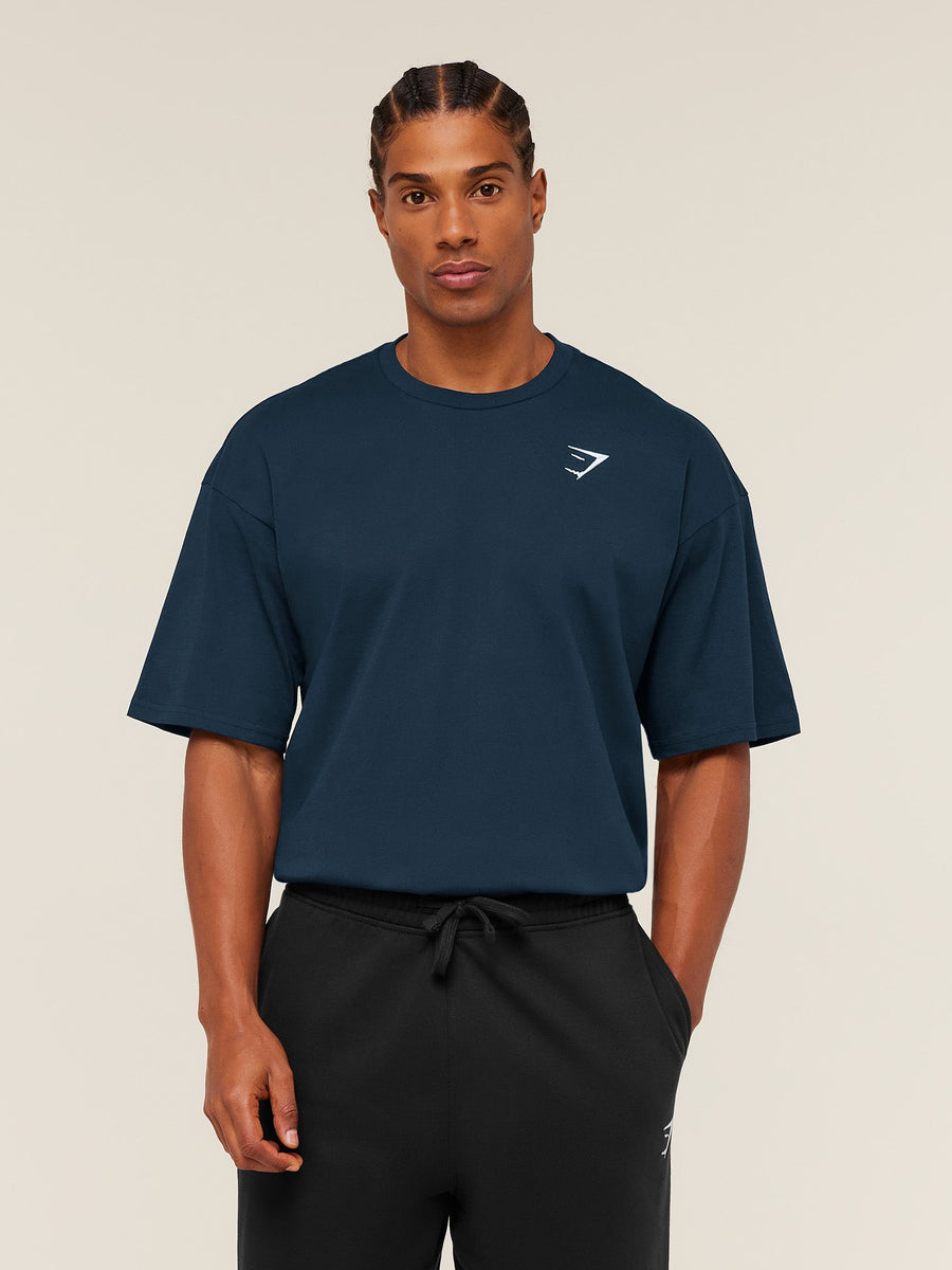 Gymshark Crest Oversized T-Shirt — GS Navy — 1