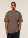 Gymshark Crest Oversized T-Shirt — Soft Brown — 4