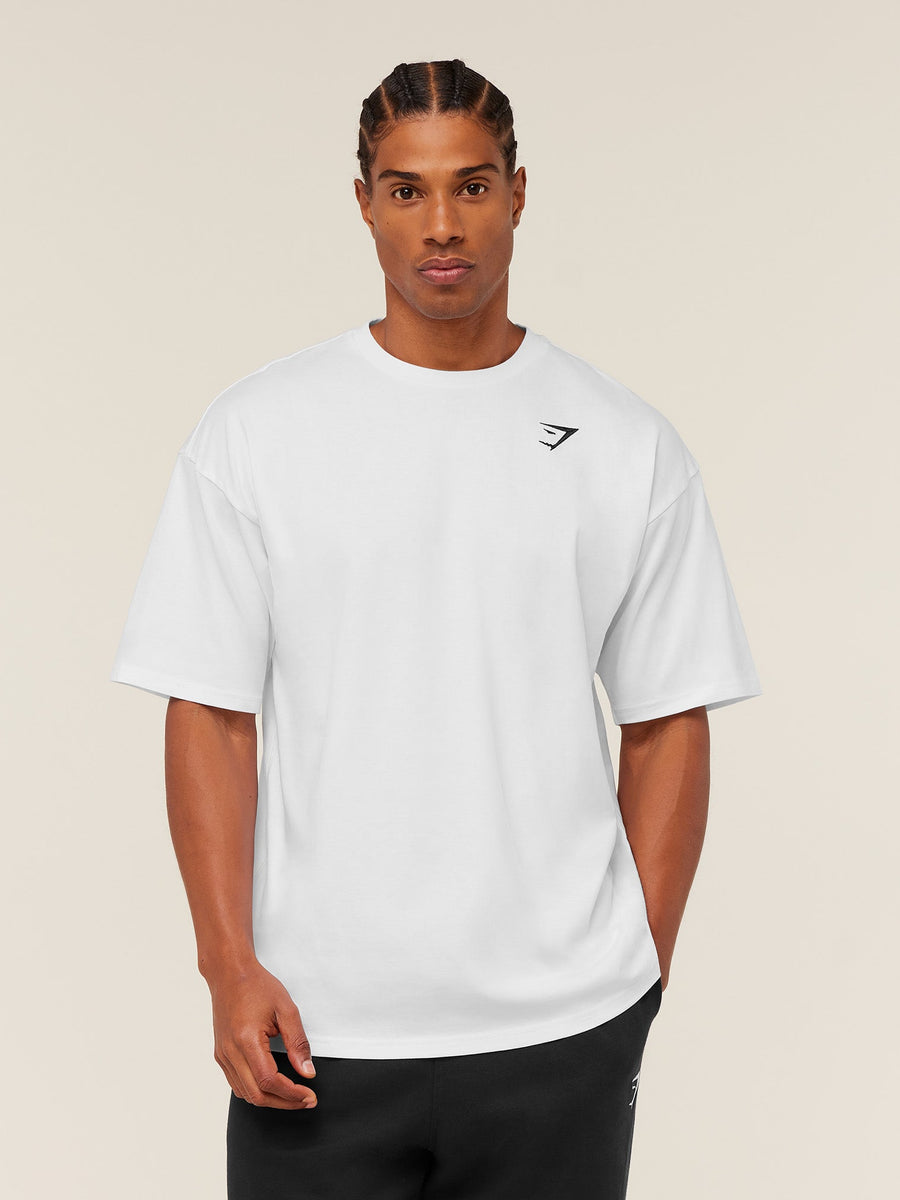 Gymshark Crest Oversized T-Shirt — GS White — 4
