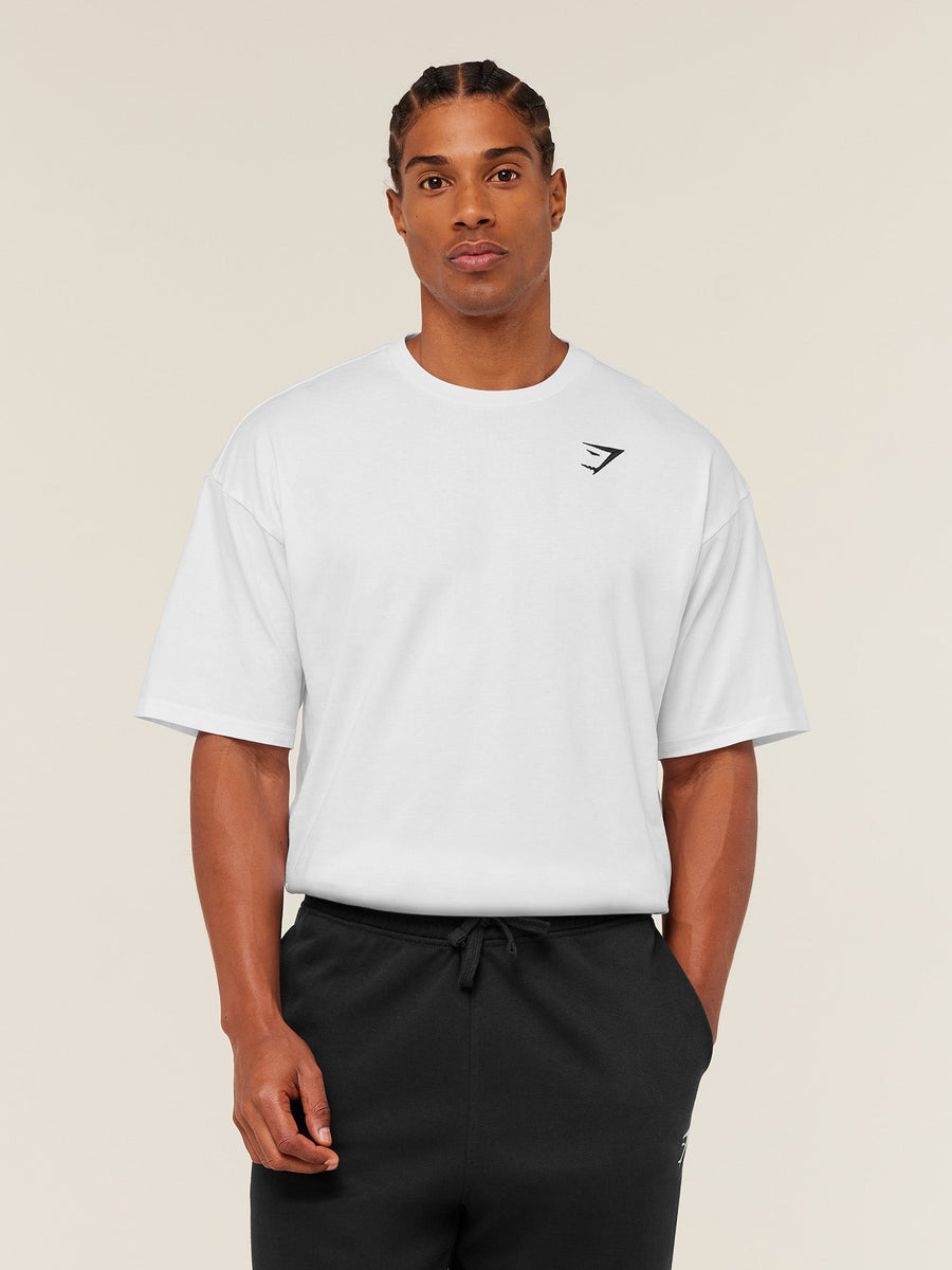 Gymshark Crest Oversized T-Shirt — GS White — 1