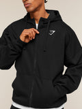 Gymshark Crest Oversized Zip Up Hoodie — Black — 4